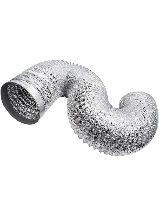 خرطوم مجرى هواء مرن من الألومنيوم مزدوج الطبقة، خرطوم تهوية من الألومنيوم المقاوم للحرارة، غطاء مدخنة مقاوم للرطوبة والحريق (9.8 قدم، 5.9 بوصة) - Image 1