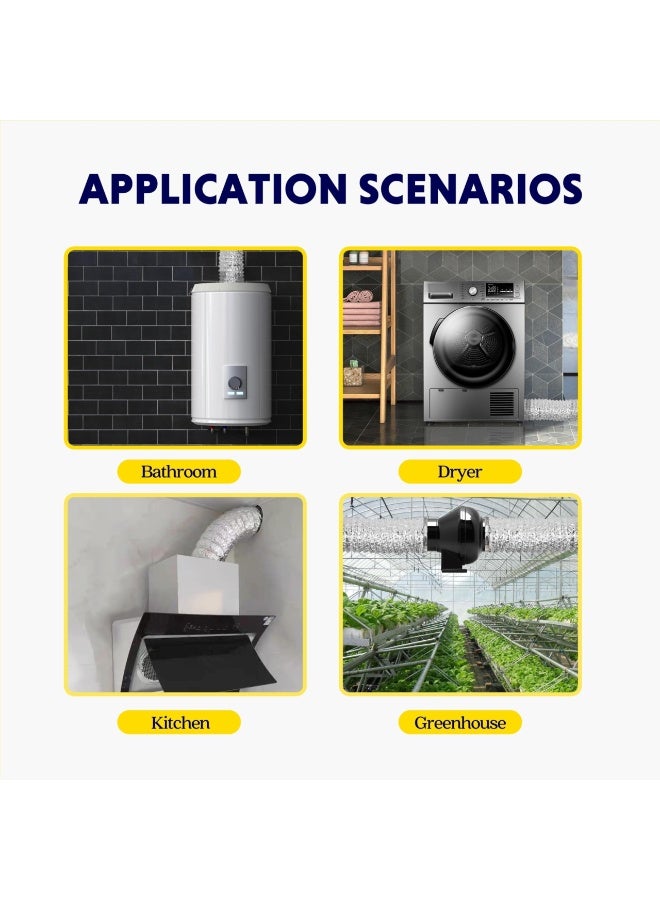 خرطوم مجرى هواء مرن من الألومنيوم مزدوج الطبقة، خرطوم تهوية من الألومنيوم المقاوم للحرارة، غطاء مدخنة مقاوم للرطوبة والحريق (9.8 قدم، 5.9 بوصة) - Image 5