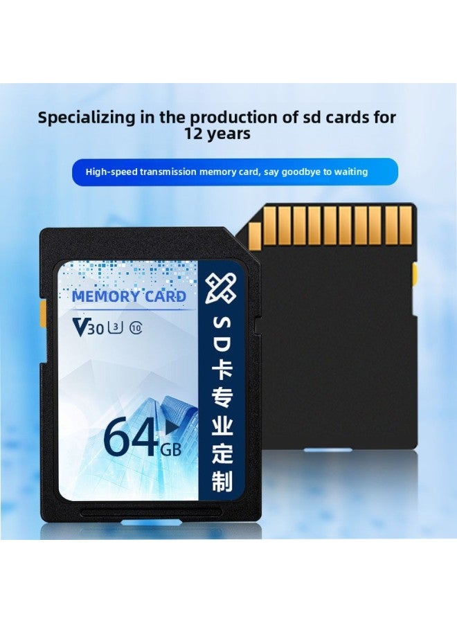 High-Speed 64GB SD Card Camera Memory Card For Mirrorless DSLR Digital DV Video Storage Medium Format 24mmx32mmx2.1mm-Capacity:64GB Black Card V 90 270/300