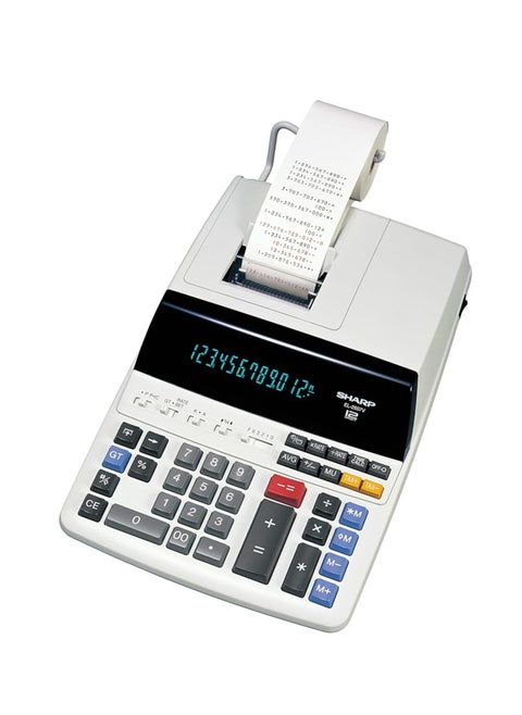 Printing Desktop Calculator 12 Digits Black Red Printing Colours White EL-2607V