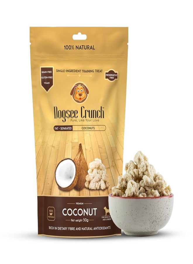 Dogsee Crunch Coconut Training Treats for Dogs - 50g Real Coconuts | for Better Digestive Health | Freeze-Dried Training Treats - Image 1