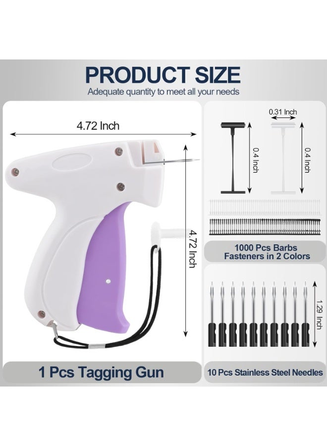 كيلا مسدس غرز للملابس، مسدس تسعير للملابس، مثبت سريع للأقمشة الدقيقة مع ١٠ إبر و١٠٠٠ مشبك تثبيت لملصقات الملابس (أبيض) - Image 3