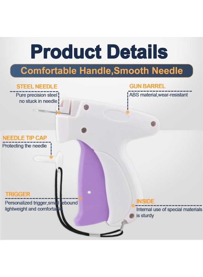 كيلا مسدس غرز للملابس، مسدس تسعير للملابس، مثبت سريع للأقمشة الدقيقة مع ١٠ إبر و١٠٠٠ مشبك تثبيت لملصقات الملابس (أبيض) - Image 4