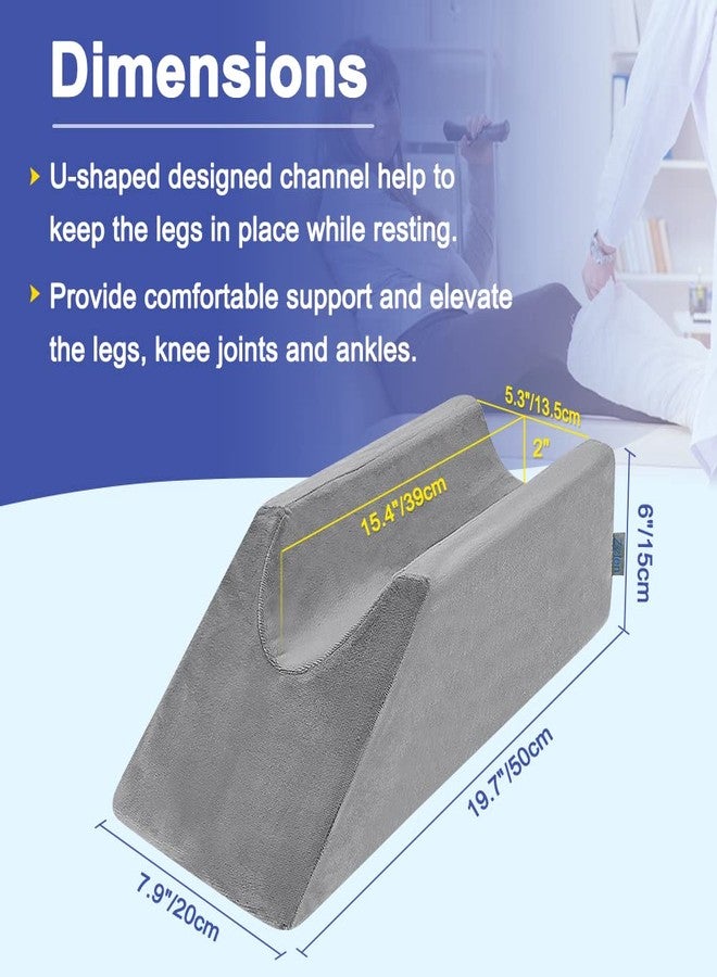 Zelen Leg Elevation Pillows Wedge 2 Pcs Single Leg Wedge Pillows for Swelling Foam Wedge for Elevating After Surgery Elevated Pillow for Legs Riser Knee Ankle Support Leg Rest Bed Positioners Wedge - Image 5