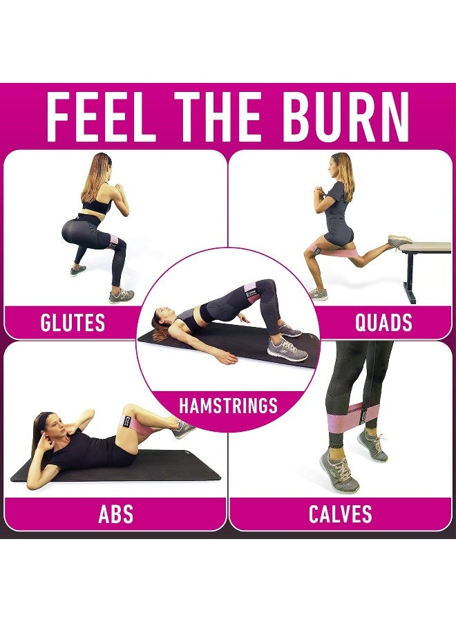 Vergali Resistance Bands for Working Out with Workout Bands Guide. 4 Booty Bands for Women Men Fabric Elastic Bands for Exercise Bands Resistance Bands for Legs Bands for Working Out Hip Thigh Glute Bands Set  - Image 4