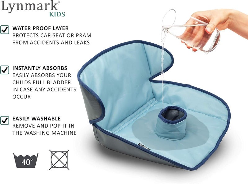 Lynmark Potty Training Car Seat Protector Cover - Waterproof Soft Piddle Pads for Toddlers - Universal Machine Washable Liner Mat - Blue - Image 3