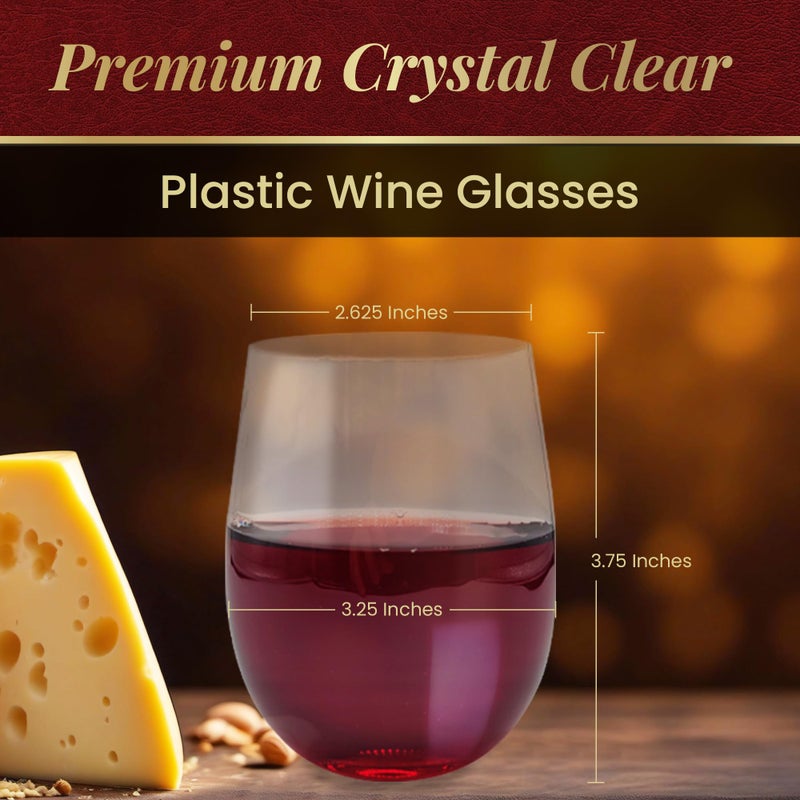 Reli. Disposable Wine Glasses (48 Pack, 12oz) Plastic Stemless Wine Glasses Disposable | Clear and Stemless for Parties, Cocktails, Whiskey, Weddings | Shatterproof - Image 3