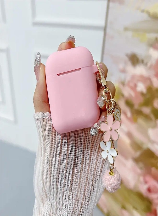 OTOPO Cute Pink Case for Airpods 2nd/1st Generation Cover for Girl Women with Pom pom Flower Keychain & Cleaner Kit, Soft Silicone Airpods iPod 2nd/1st Gen Protective Cover Skin for Airpods 2/1, Pink - Image 5