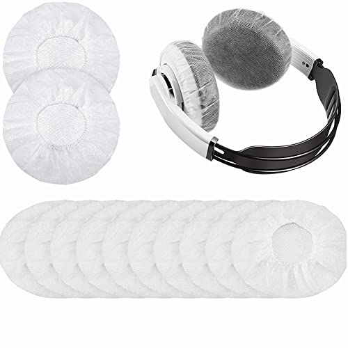 Ebonee 100pcs White Disposable Headphone Covers, Non-Woven Earpad Cover for Most On Ear Headphones 3.15" (8cm) - Image 4