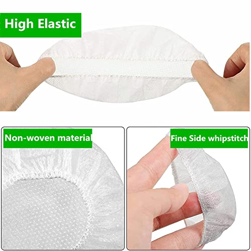 Ebonee 100pcs White Disposable Headphone Covers, Non-Woven Earpad Cover for Most On Ear Headphones 3.15" (8cm) - Image 3