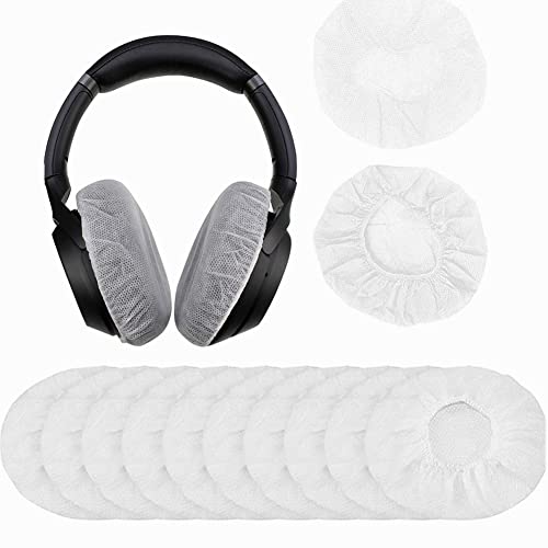 Ebonee 100pcs White Disposable Headphone Covers, Non-Woven Earpad Cover for Most On Ear Headphones 3.15" (8cm) - Image 1