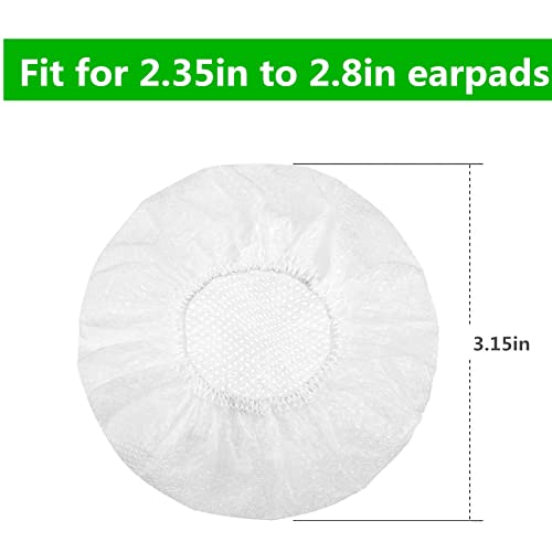Ebonee 100pcs White Disposable Headphone Covers, Non-Woven Earpad Cover for Most On Ear Headphones 3.15" (8cm) - Image 2