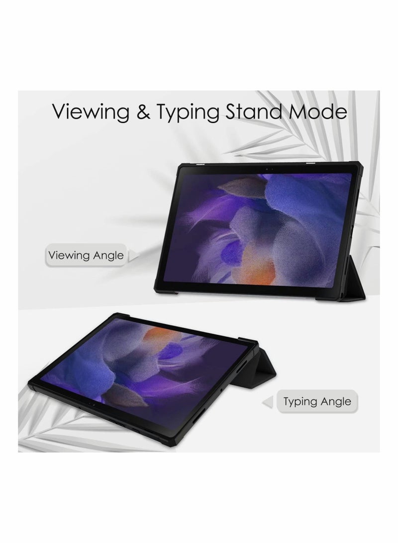 Y&D Fit for Slim Case Samsung Galaxy Tab A8 10.5 inch 2021 Release, PU Leather Trifold Stand Cover Case, Shockproof Cover/Clear Transparent Back Protective Hard Shell Auto Wake/Sleep (Black) - Image 2