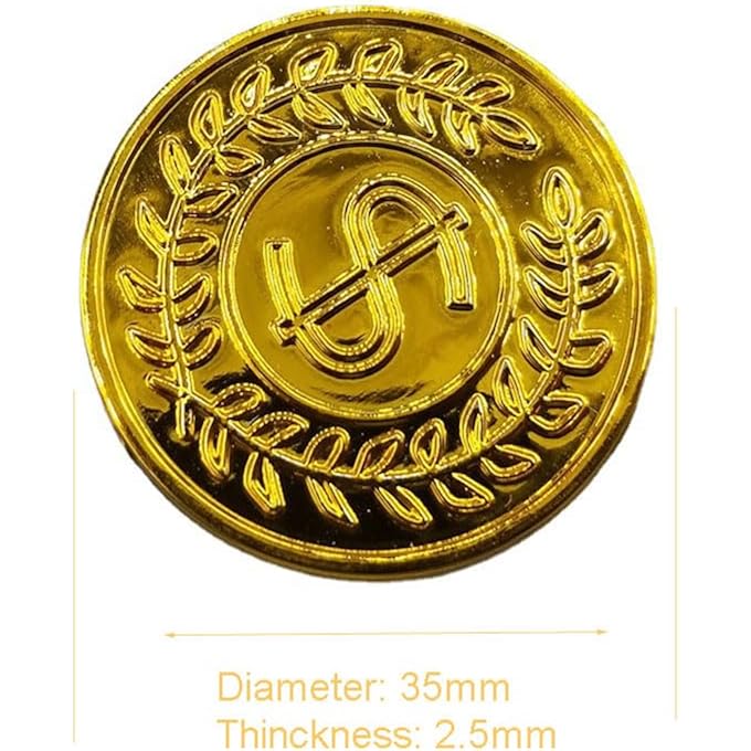 ARTIFICIAL GOLD COINS 100 PIECES FAUX TREASURE CHEST MONEY TOY PROPS FOR CHILDREN PIRATE HUNTING THEME PARTY GAMES - Image 3