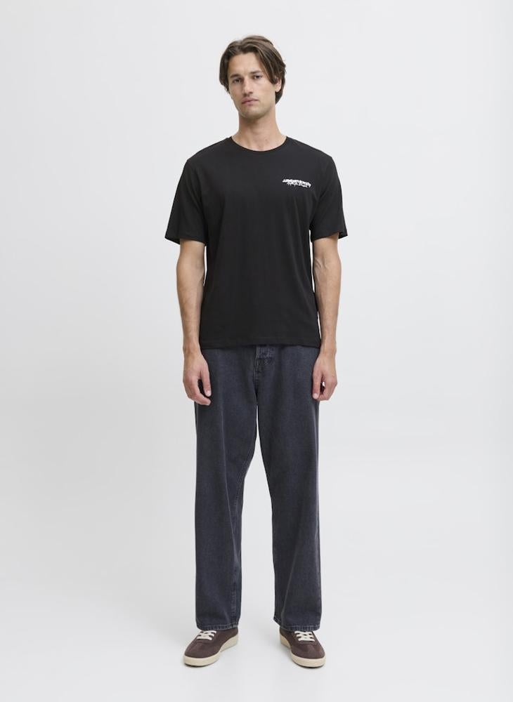 JJ Rebel Text Print Regular Fit Crew Neck T-Shirt - Image 4