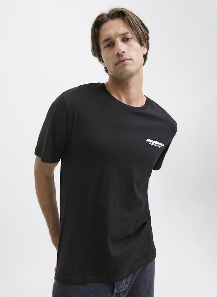 JJ Rebel Text Print Regular Fit Crew Neck T-Shirt - Image 3