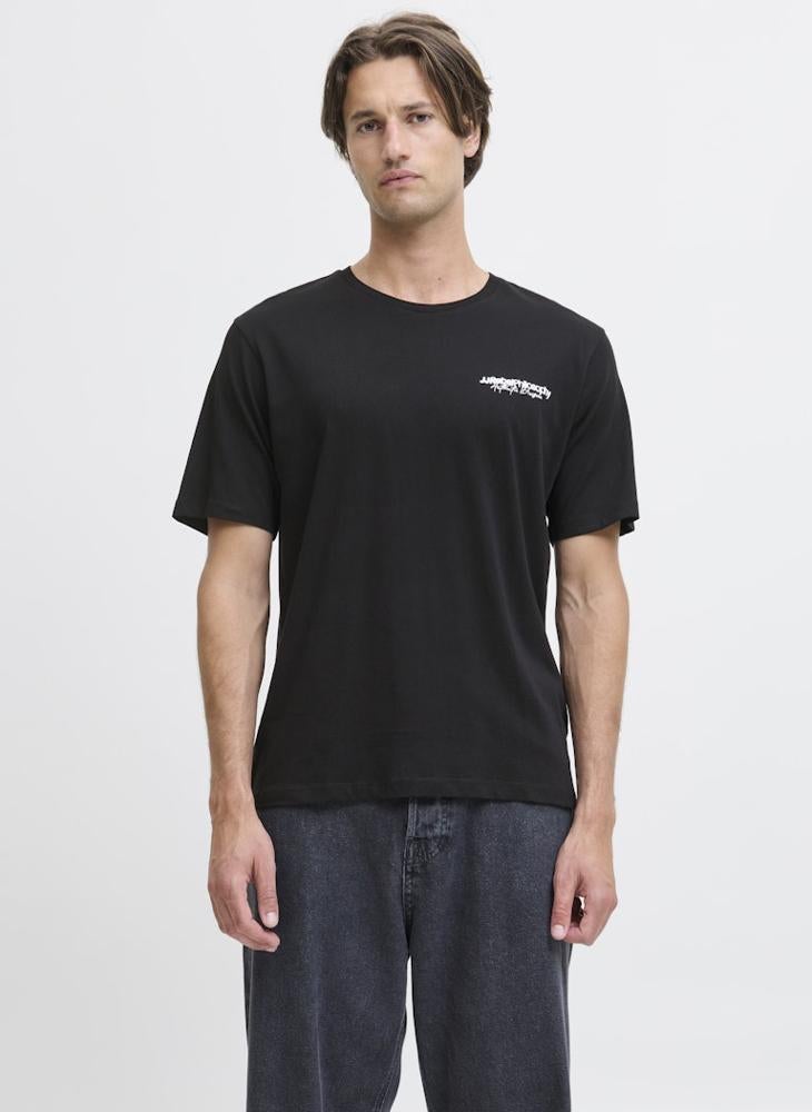 JJ Rebel Text Print Regular Fit Crew Neck T-Shirt - Image 1