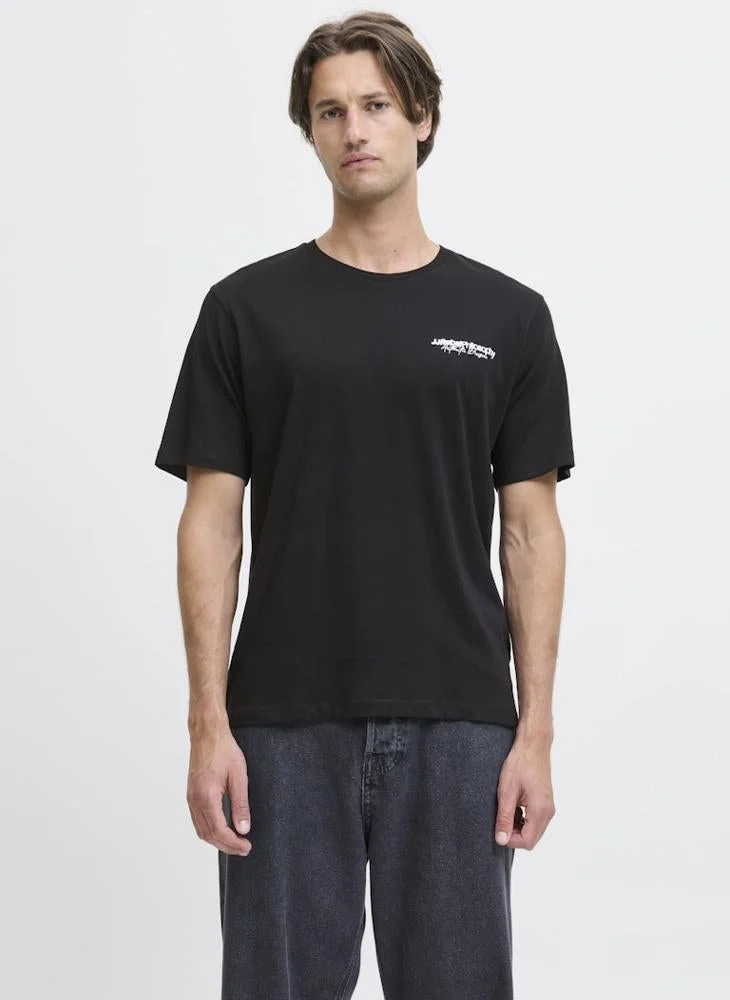 JJ Rebel Text Print Regular Fit Crew Neck T-Shirt
