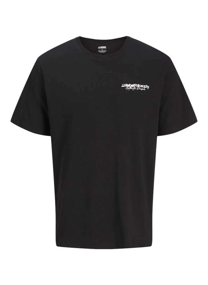JJ Rebel Text Print Regular Fit Crew Neck T-Shirt