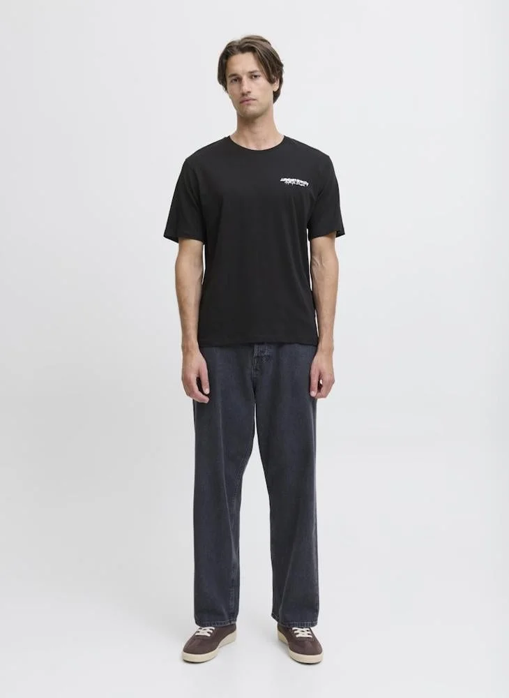 JJ Rebel Text Print Regular Fit Crew Neck T-Shirt