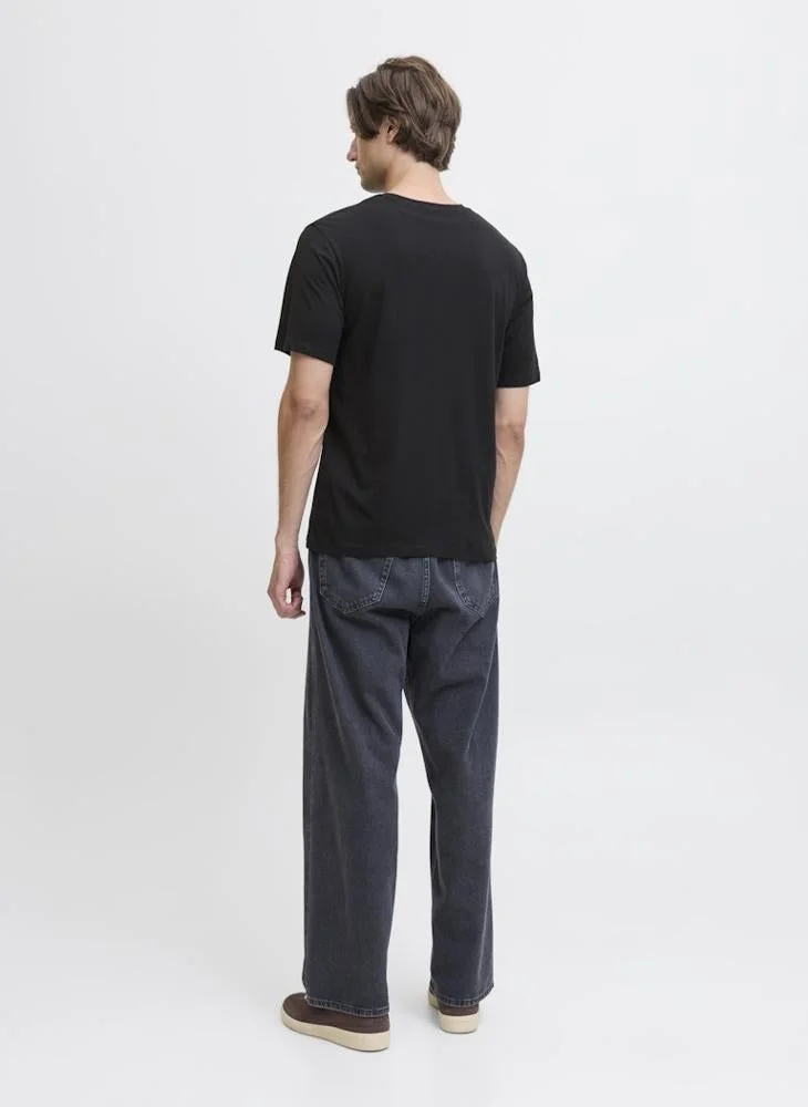 JJ Rebel Text Print Regular Fit Crew Neck T-Shirt