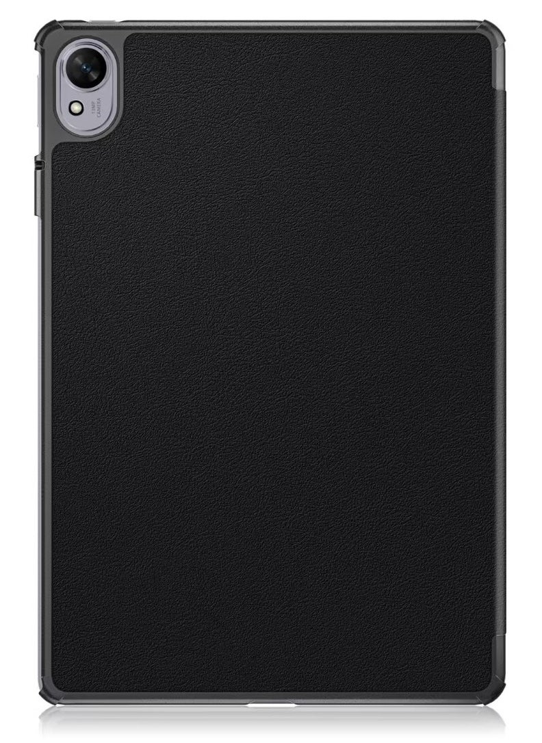 حافظة متوافقة مع جهاز Huawei MatePad 11.5S 2024 مقاس 11.5 بوصة، حافظة ذكية ثلاثية الطي، حافظة جلدية PU رفيعة بزوايا مشاهدة متعددة وغطاء كلاسيكي مع خاصية الإيقاظ التلقائي والنوم باللون الأسود