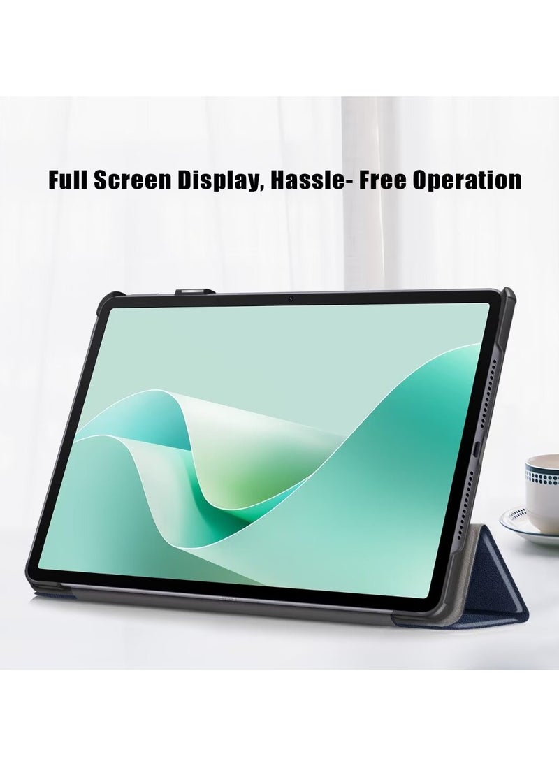 حافظة متوافقة مع جهاز Huawei MatePad 11.5S 2024 مقاس 11.5 بوصة، حافظة ذكية ثلاثية الطي، حافظة جلدية PU رفيعة بزوايا مشاهدة متعددة وغطاء كلاسيكي مع خاصية الإيقاظ التلقائي والنوم باللون الأسود