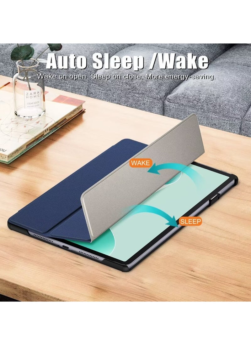 حافظة متوافقة مع جهاز Huawei MatePad 11.5S 2024 مقاس 11.5 بوصة، حافظة ذكية ثلاثية الطي، حافظة جلدية PU رفيعة بزوايا مشاهدة متعددة وغطاء كلاسيكي مع خاصية الإيقاظ التلقائي والنوم باللون الأسود