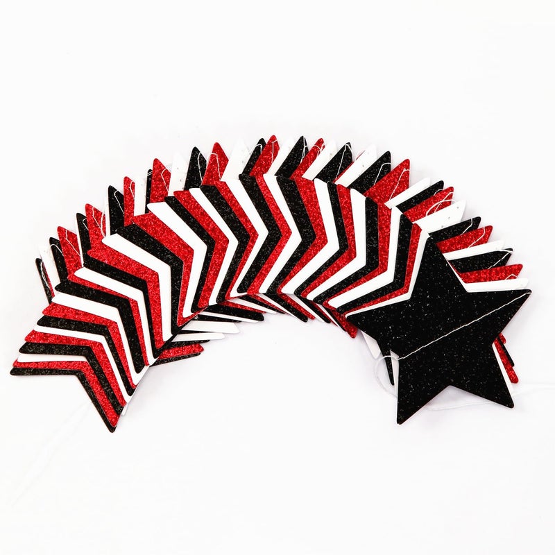 Hugtmr Black White-Red Birthday Party-Decorations Garland - 62FT Twinkle Little Star Graduation Hanging Streamers Banner Wedding Baby Shower Backdrop  Vampire Classroom Decor Supplies Hugtmr - Image 3