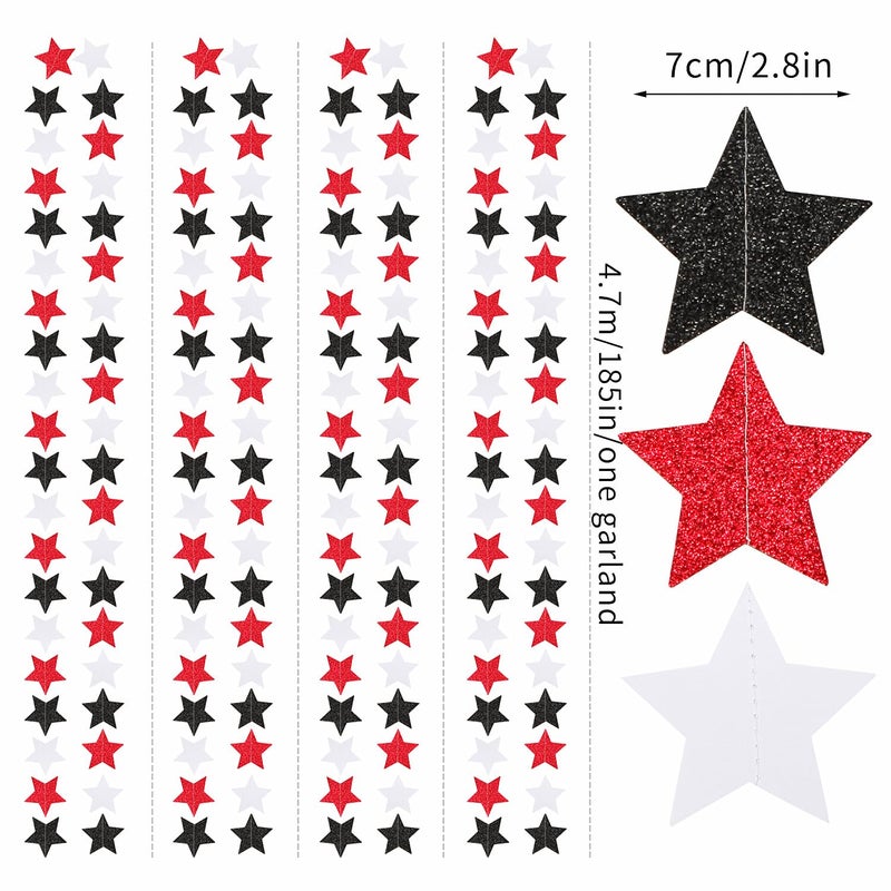 Hugtmr Black White-Red Birthday Party-Decorations Garland - 62FT Twinkle Little Star Graduation Hanging Streamers Banner Wedding Baby Shower Backdrop  Vampire Classroom Decor Supplies Hugtmr - Image 2