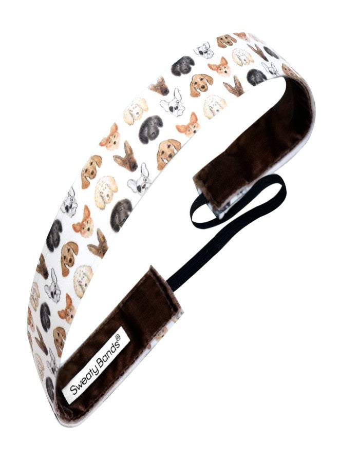 Sweaty Bands Womens Girls Headband - Non-Slip Velvet-Lined Sports Hairband - Dog Days - Image 1