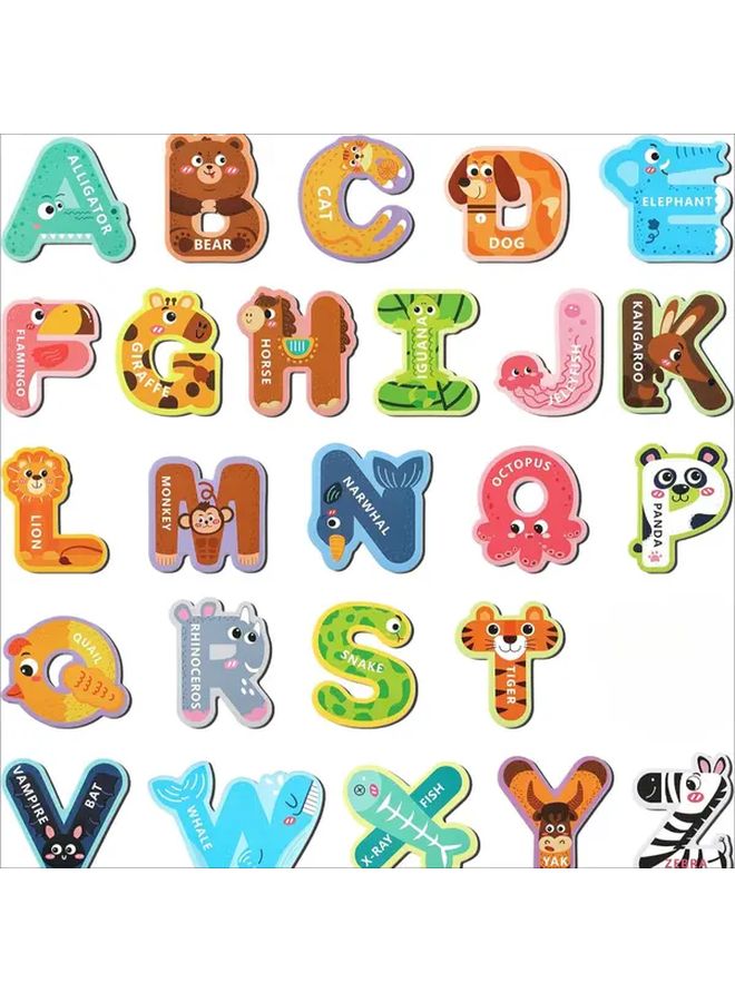 Animal Alphabet Magnets 26 Uppercase Letters Educational Preschool Learning Toy - Image 2