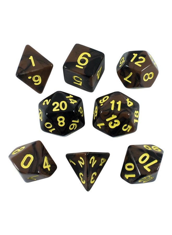 Paladin Roleplaying Black and Brown Dice - RPG DND Set - 'Werewolf' - Image 1