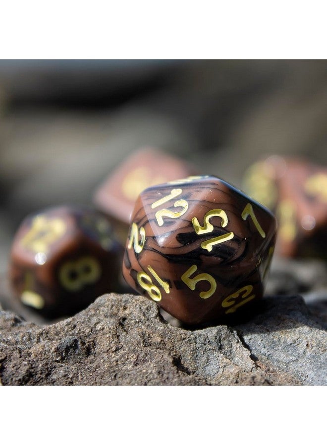 Paladin Roleplaying Black and Brown Dice - RPG DND Set - 'Werewolf' - Image 3