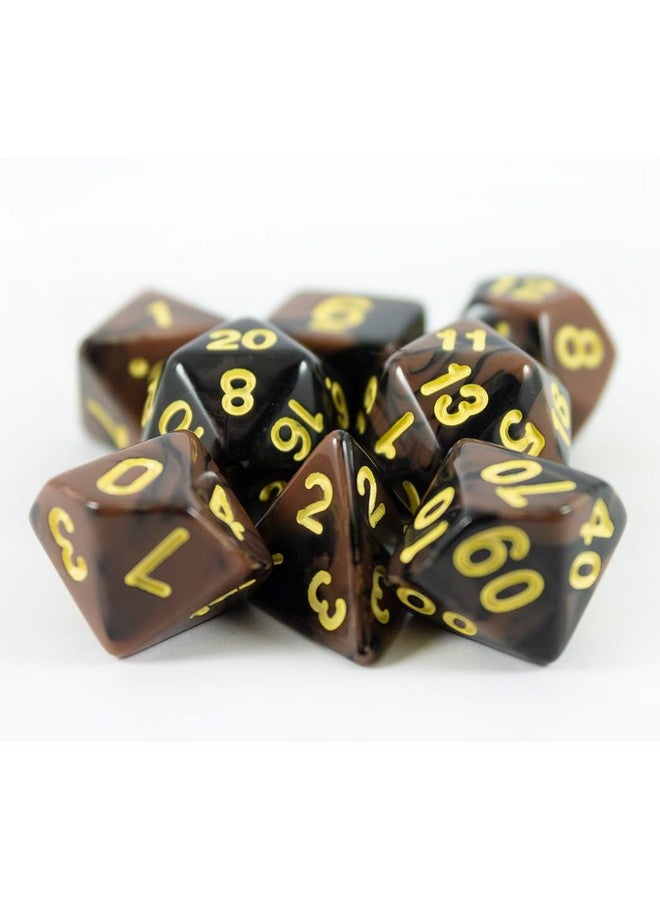 Paladin Roleplaying Black and Brown Dice - RPG DND Set - 'Werewolf' - Image 2