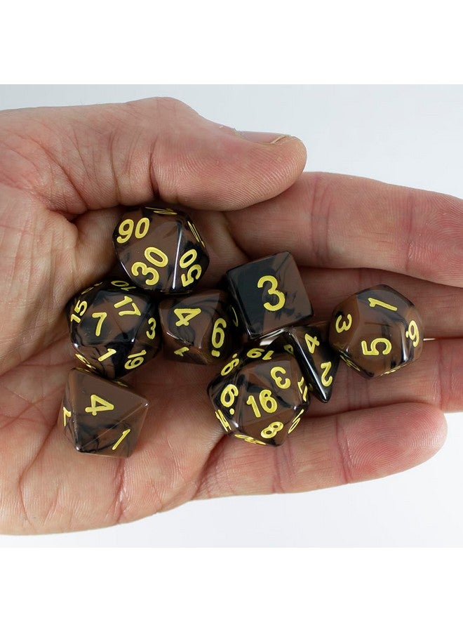 Paladin Roleplaying Black and Brown Dice - RPG DND Set - 'Werewolf' - Image 4
