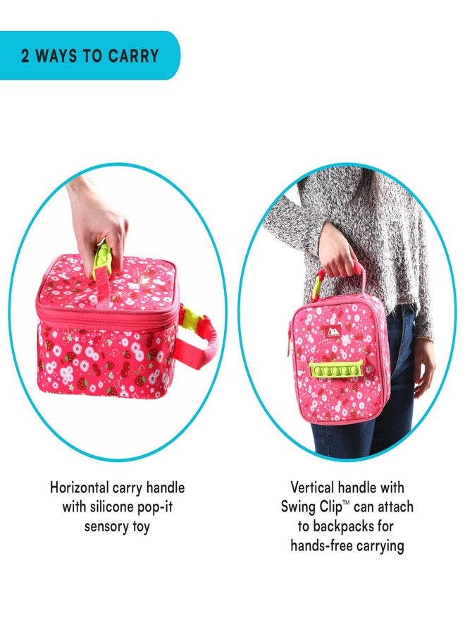 Arctic Zone Pop-it Kids Lunch Box Combo with Sensory Pop Handle, 210g Ice Pack, and Sandwich Container, Very Berry Cherry - Image 4