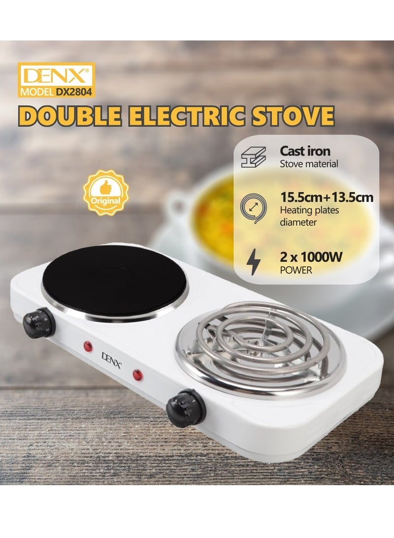 Denx Durable electric double burner with non-stick coating with overheat protection - Image 3
