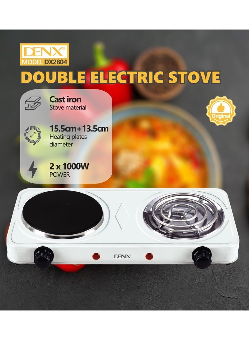 Denx Durable electric double burner with non-stick coating with overheat protection - Image 4