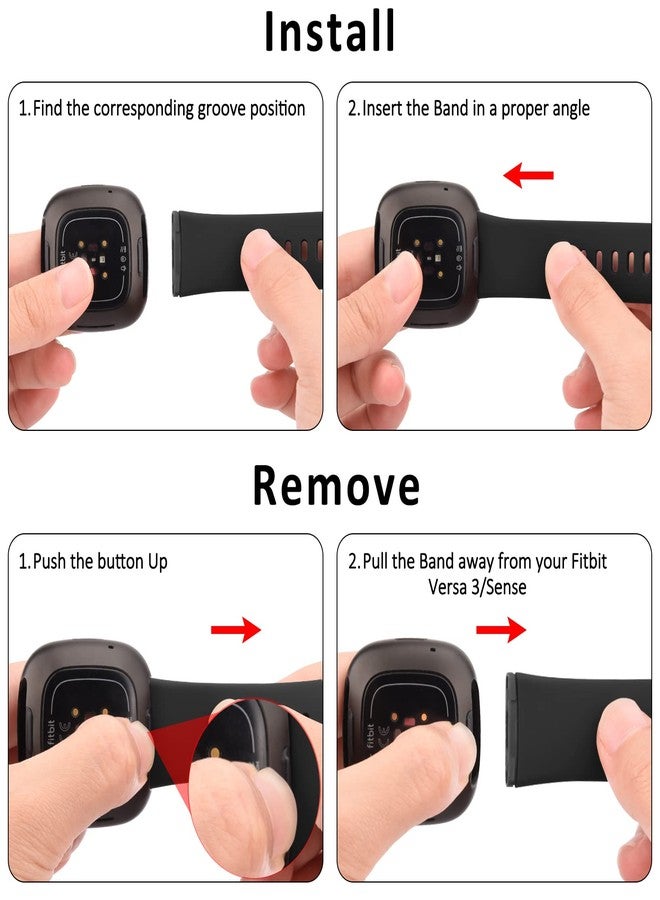 اي كي مجموعة من 3 أساور رياضية متوافقة مع ساعات Fitbit Sense 2 / Sense / Fitbit Versa 4 / Versa 3 للرجال والنساء، أساور كلاسيكية ناعمة لساعات Fitbit Sense 2 / Sense / Versa 4 / Versa 3 الذكية (كبير، 3-أسود) - Image 5