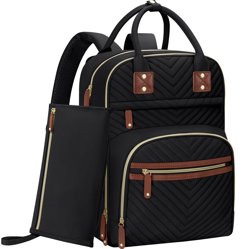 Tenot Diaper Bag Backpack for Women with Changing Pad, Baby Bag with Insulated Pockets Multifunctional Diaper Bags For Baby Girl Boy Waterproof Baby Bags For Boys Girls Maternity Bag Black - Image 1