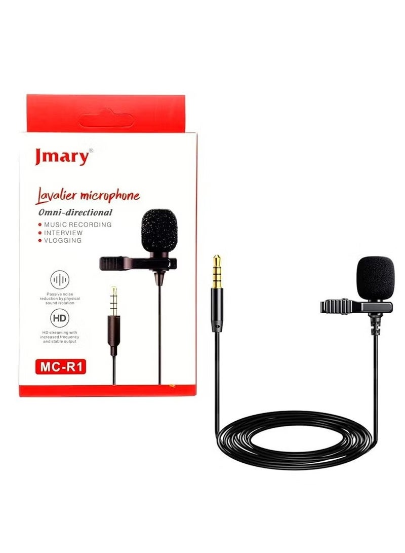 Professional Lavalier Lapel Microphone Omnidirectional Condenser Mic - Image 1