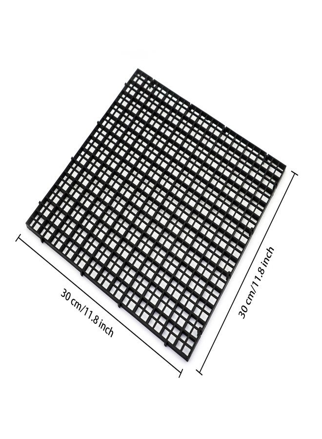 ALEGI Aquarium Fish Tank Divider Plastic Egg Crate Aquarium Filter Bottom Tray Plastic Grid (L 6pcs Black) - Image 2