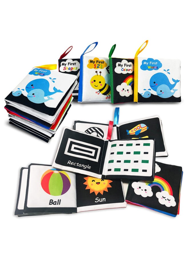 Three-dimensional Baby Cloth Book 0-3 Years Old Early Childhood Toys English Palm Book Animal Digital Cognition Baby Cloth Book-Color:CP1384 Four Models Set (opp Bag)  - Image 2