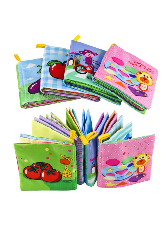 Three-dimensional Baby Cloth Book 0-3 Years Old Early Childhood Toys English Palm Book Animal Digital Cognition Baby Cloth Book-Color:CP1384 Four Models Set (opp Bag)  - Image 4