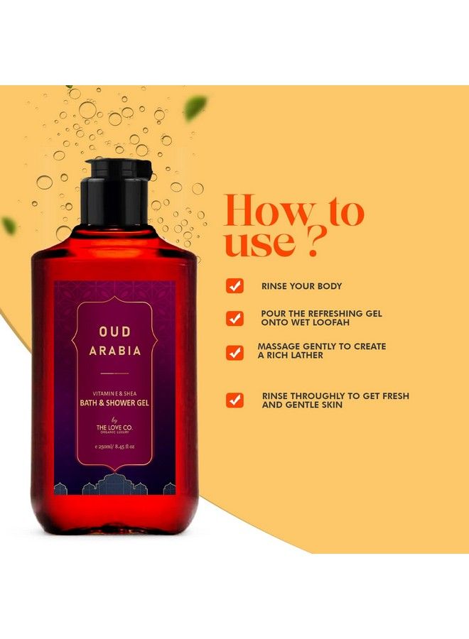 THE LOVE CO. استمتع بجل الاستحمام وغسول الجسم برائحة العود العربية، مثالي للرجال والنساء، نباتي 100%، 250 مل - Image 4