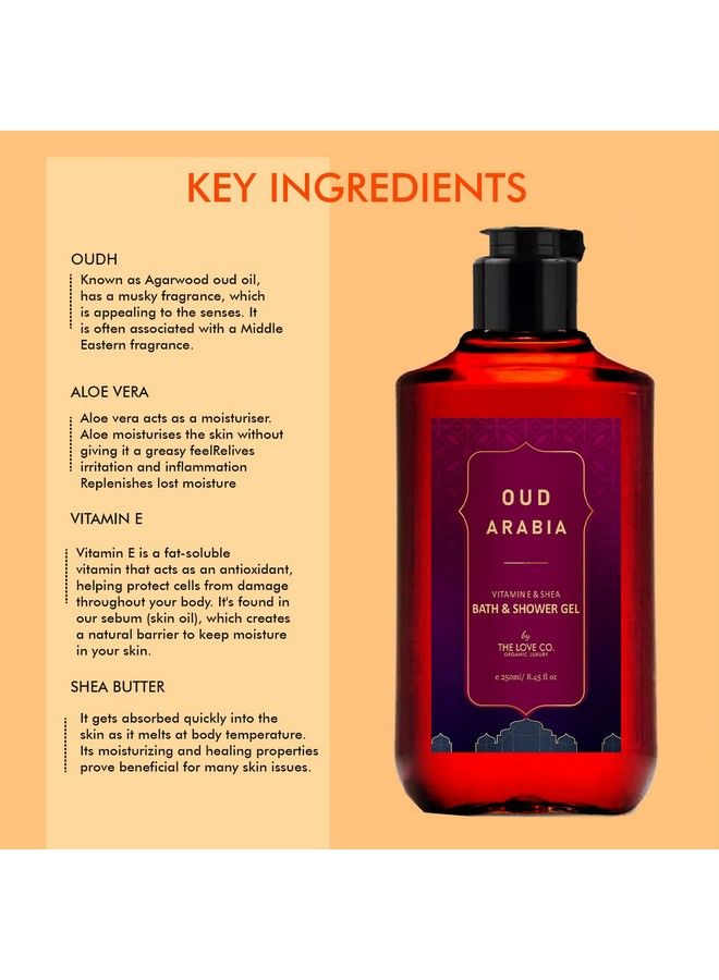 THE LOVE CO. استمتع بجل الاستحمام وغسول الجسم برائحة العود العربية، مثالي للرجال والنساء، نباتي 100%، 250 مل - Image 5
