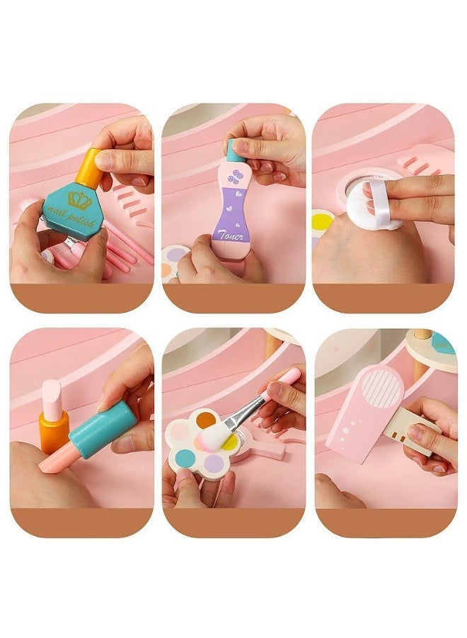 Elegant wooden children's hairstyle with accessories - Image 3