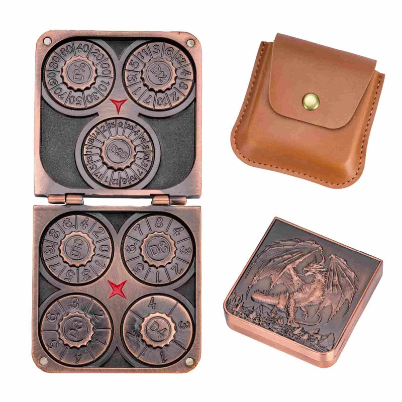 Iustidie Foldable Spinner Metal DND Dice Set Compact Elegant Design with D4 D6 D8 D10 D12 D20 D for TTRPG Gifts - Image 3