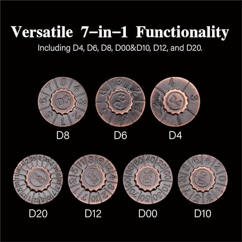 Iustidie Foldable Spinner Metal DND Dice Set Compact Elegant Design with D4 D6 D8 D10 D12 D20 D for TTRPG Gifts - Image 5